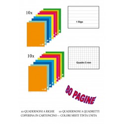 Kit Quaderni A4 20 pezzi 80...